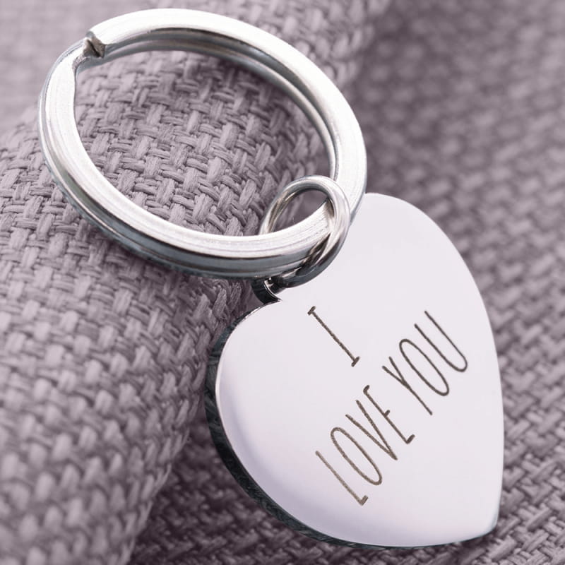 Engraved heart keyring with picture