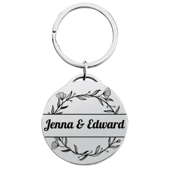Personalised Floral Keyring with Photos and Custom Names