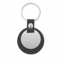 Personalised Engraved Circle Keyring with Leather