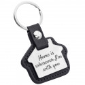 Personalised Engraved House Keyring with Leather