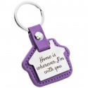 Personalised Engraved House Keyring with Leather