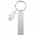 Engraved Rectangle Personalised Keyring with Boy Charm