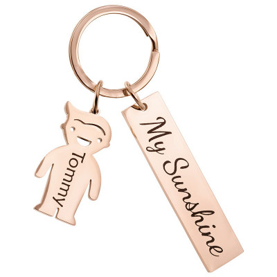 Engraved Rectangle Personalised Keyring with...