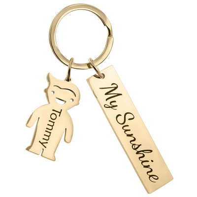 Engraved Rectangle Personalised Keyring with...