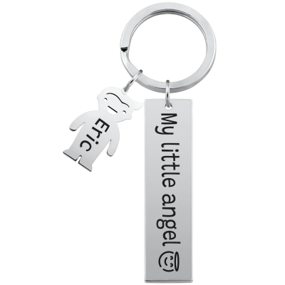 Engraved Rectangle Personalised Keyring with...