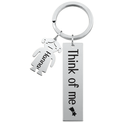 Engraved Rectangle Personalised Keyring with...