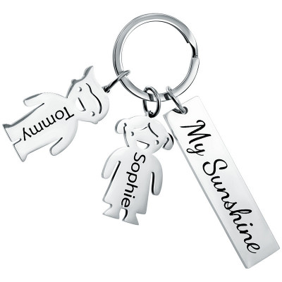 Engraved Rectangle Personalised Keyring with...