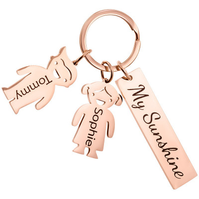 Engraved Rectangle Personalised Keyring with...