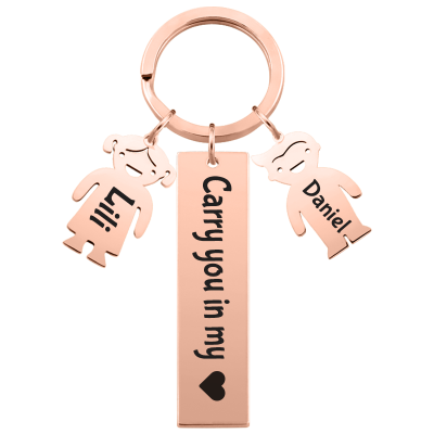 Engraved Rectangle Personalised Keyring with...
