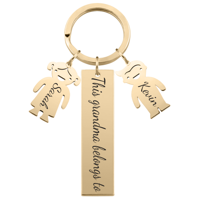 Engraved Rectangle Personalised Keyring with...