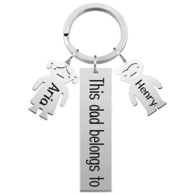 Engraved Rectangle Personalised Keyring with...