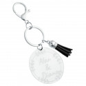 Personalised Acrylic Keyring with Tassel - Elegant Design