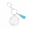Personalised Acrylic Keyring with Tassel - Ornamental Design