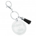 Personalised Acrylic Keyring with Tassel - Ornamental Design