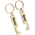 Personalised Couple Heart Engraved Keyrings
