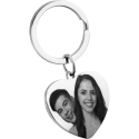 Personalised Heart Photo and Text Engraved Keyring