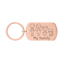 Personalised Engraved Military Tag Keyring with Family Icons