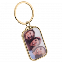 Personalised Luxury Rectangle Keyring with Dog or Cat Photo