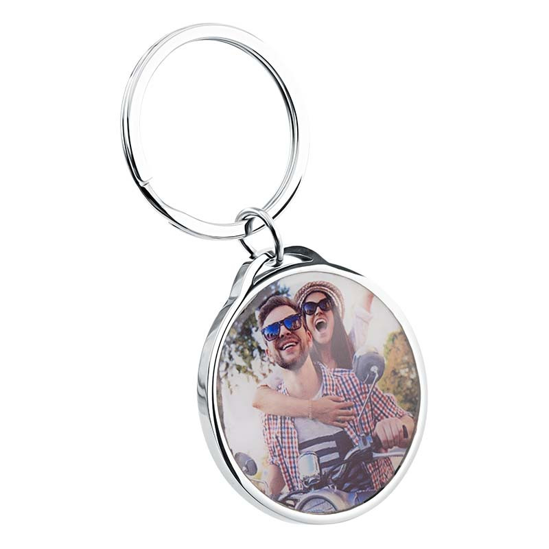 Personalised Luxury Circle Keyring with Dog or Cat Photo