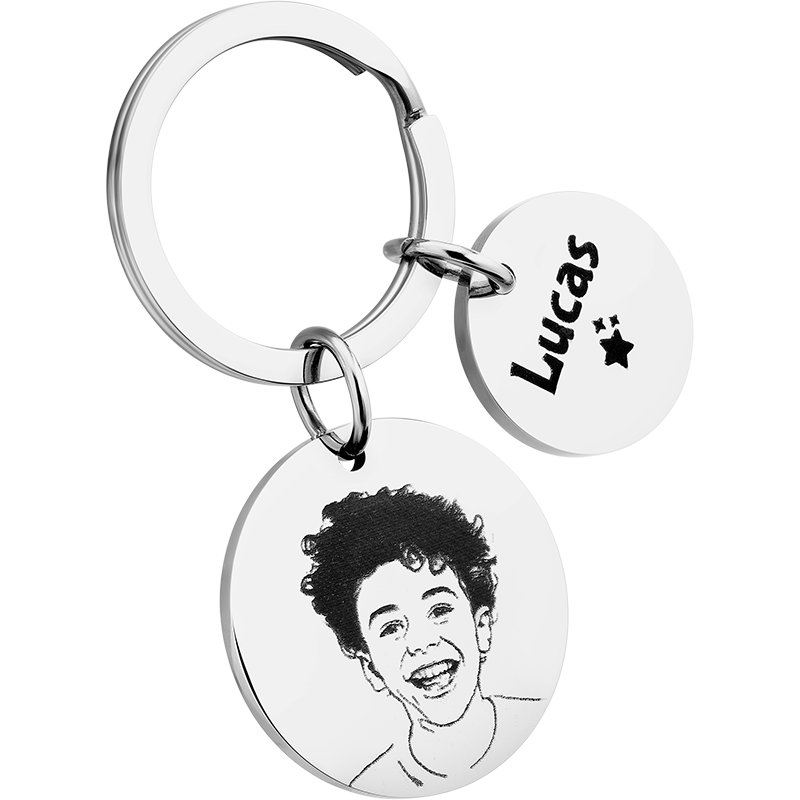 Picture-to-Drawing Circle Keyring