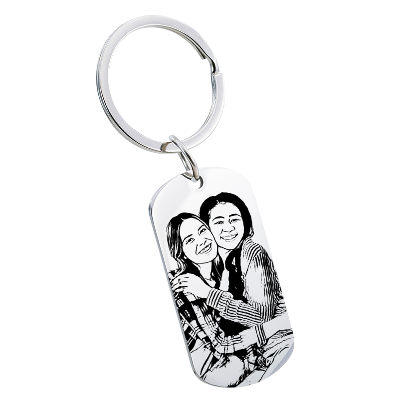 Picture-to-Drawing Military Tag Keyring