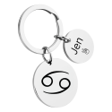 Personalised Circle Keyring with Zodiac Sign