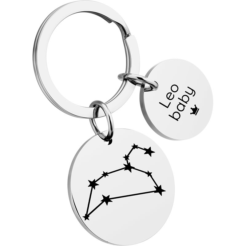 Personalised Circle Keyring with Constellation