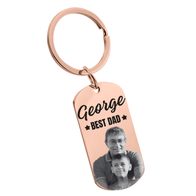 Personalised Photo Engraved Keyring - Best Dad