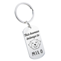 Military Tag Dog Breed and Name Engraved Keyring