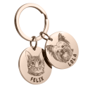Double Circle Pet Keyring—Customize with Two Pets' Photos and Names