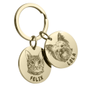 Double Circle Pet Keyring—Customize with Two Pets' Photos and Names