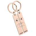 Cute Duo Lovers' Matching Keyrings—Personalised with Initials and Special Date