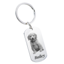 Personalised Engraved Pet Dog Tag Keyring with Your Dog or Cat's Photo and Name