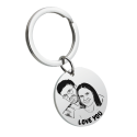 Personalised Couples Photo Circle Keyring—Add Your Picture and Text