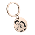 Personalised Couples Photo Circle Keyring—Add Your Picture and Text