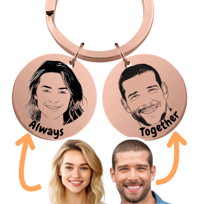 Double Circle Couples Keyring—Customise it with...