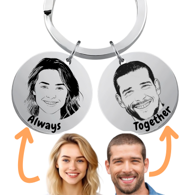 Double Circle Couples Keyring—Customise it with...