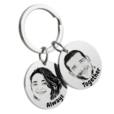 Double Circle Couples Keyring—Customise it with...