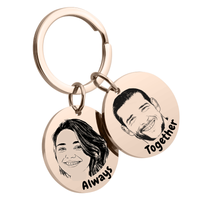 Double Circle Couples Keyring—Customise it with...