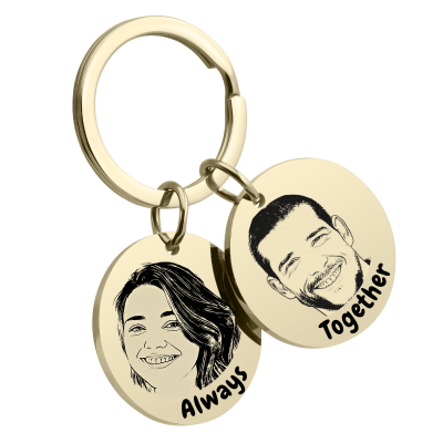 Double Circle Couples Keyring—Customise it with...