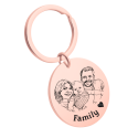 Picture-to-drawing Large Round Keyring – Personalised with Photo & Engraving
